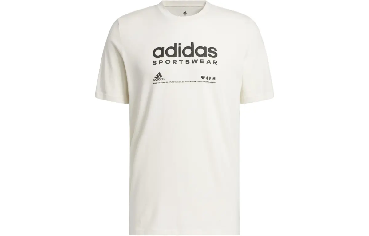 Adidas Lounge T-Shirts Men's White Crew Neck Moderate Straight Fit