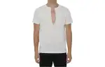 GUCCI T Shirts Men's White V Neck Moderate Straight Fit