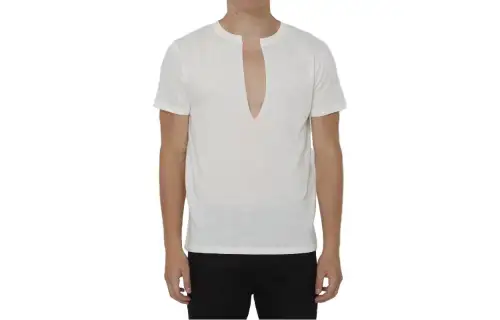 GUCCI T Shirts Men's White V Neck Moderate Straight Fit