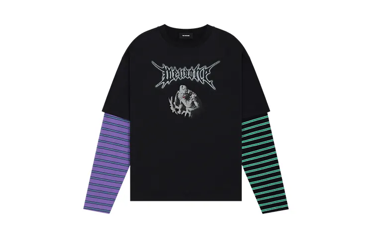 WE11DONE T Shirts Unisex Crew Neck Moderate Mock Two Piece
