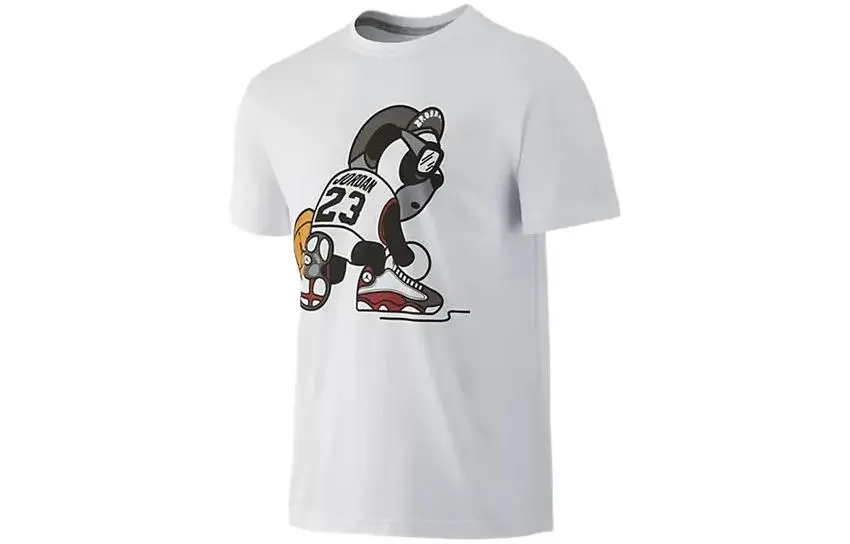 Jordan 13 T-Shirts Unisex White Crew Neck Moderate