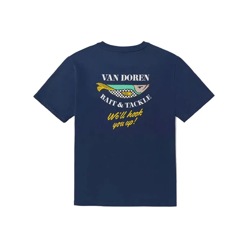 Vans T-Shirts Unisex Dark Blue Crew Neck Moderate Straight Fit