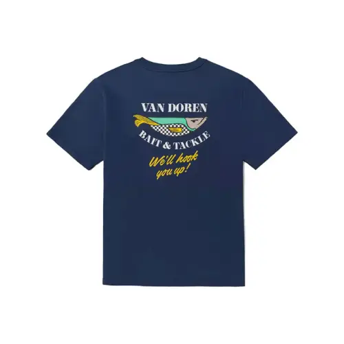 Vans T Shirts Unisex Dark Blue Crew Neck Moderate Straight Fit