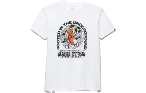 Vans ROOTED SOUND T Shirts Unisex White Crew Neck Moderate Straight Fit
