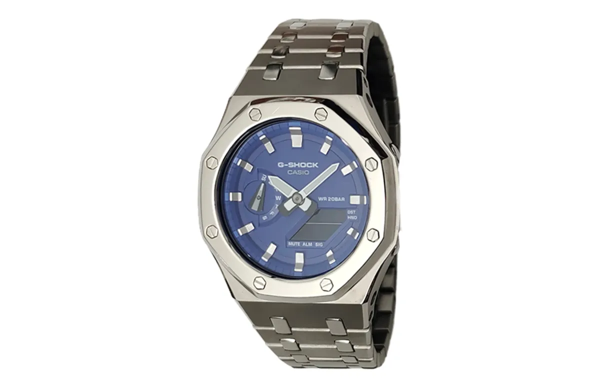 CASIO Custom Collection Electronic Movement Stainless Steel Strap Watch Men's Watches Blue Dial
