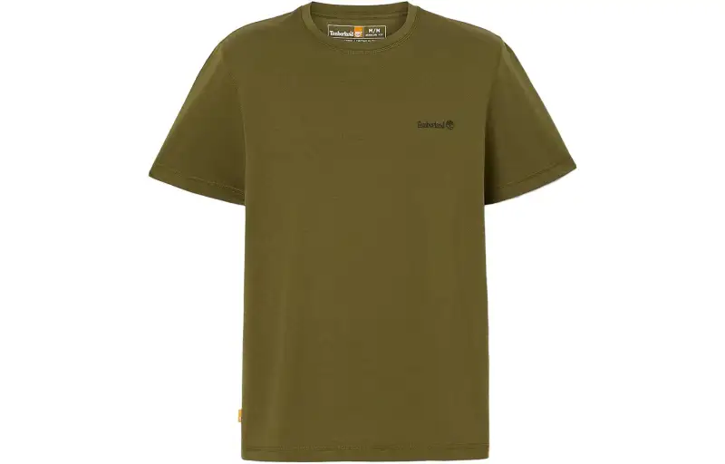 Timberland T Shirts Men's Green Crew Neck Moderate Straight Fit