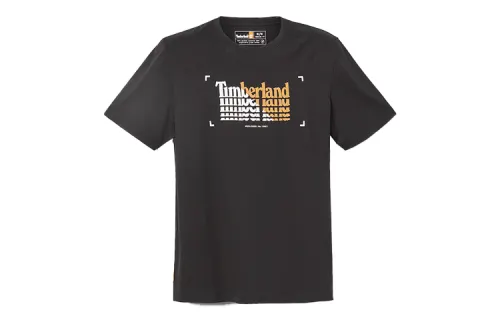 Timberland T Shirts Men's Black Crew Neck Moderate Straight Fit