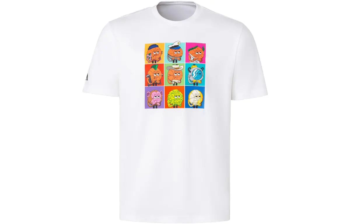 Adidas T-Shirts Men's White Crew Neck Moderate