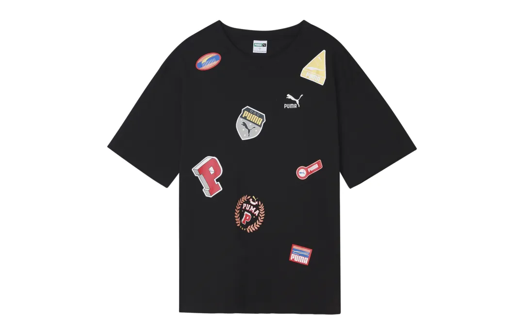 PUMA Drop Shoulder Sleeve T Shirt Unisex Black