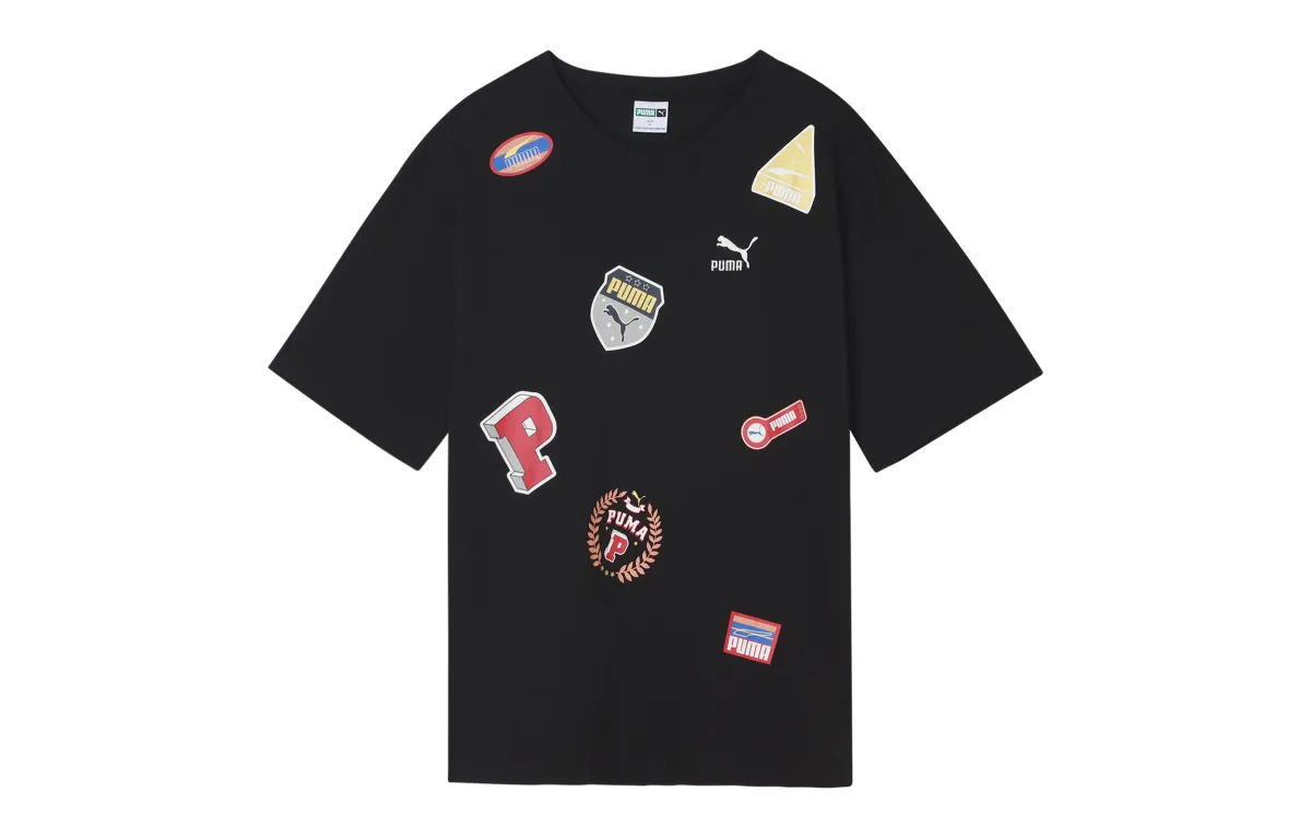 PUMA Drop Shoulder Sleeve T Shirt Unisex Black