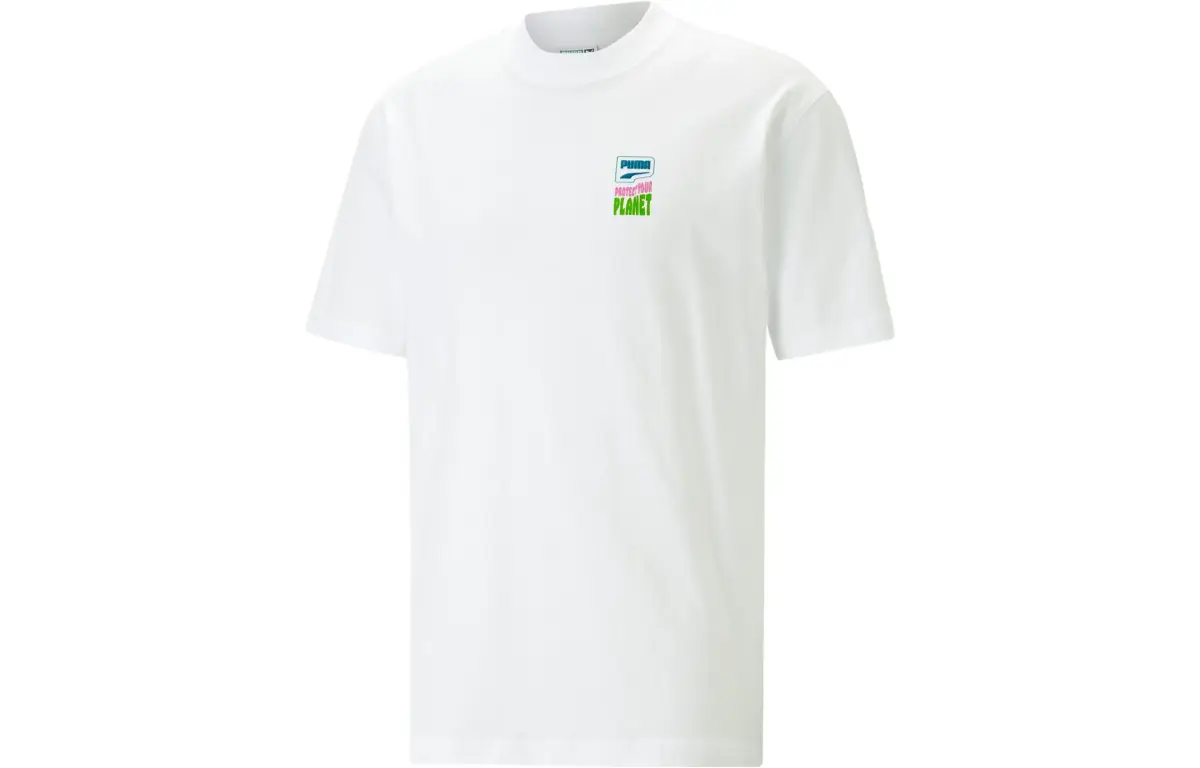 PUMA T-Shirts Men's White Crew Neck Moderate
