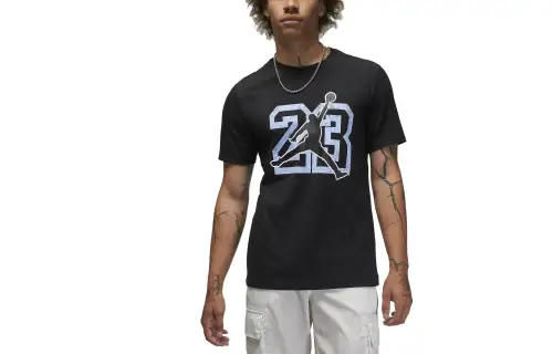 Jordan T Shirts Men's Black Crew Neck Moderate