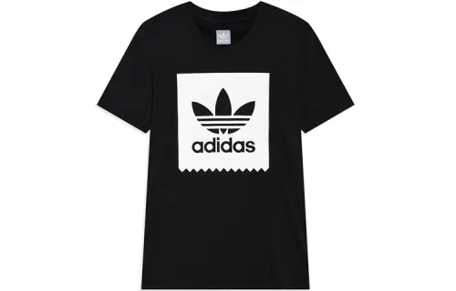Adidas Originals T Shirts Men's Black Crew Neck Moderate Straight Fit