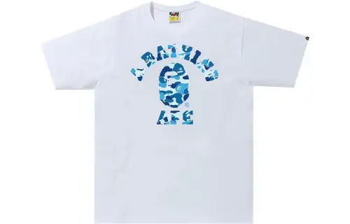 A BATHING APE T Shirts Men's White Crew Neck Moderate Straight Fit