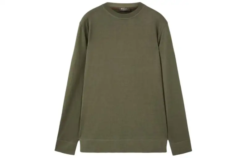 Loro Piana Colin Crew Neck T Shirt Men's Olive Green
