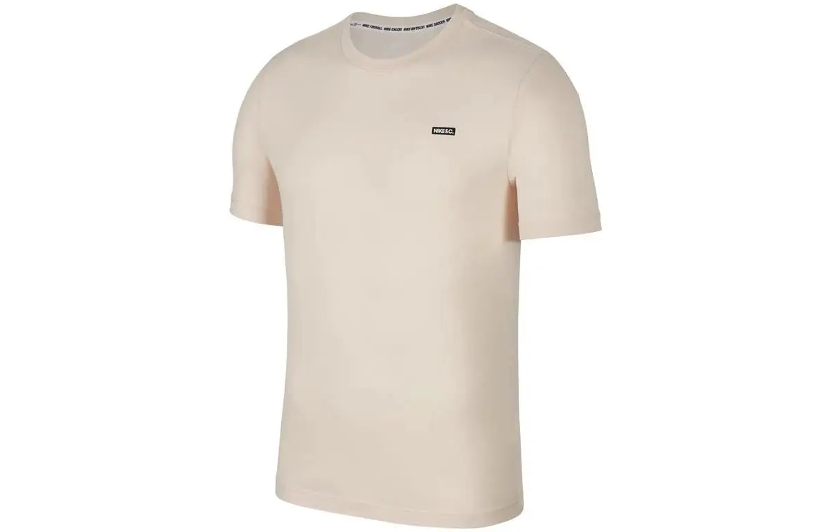 Nike T-Shirts Men's Ecru Crew Neck Moderate Straight Fit