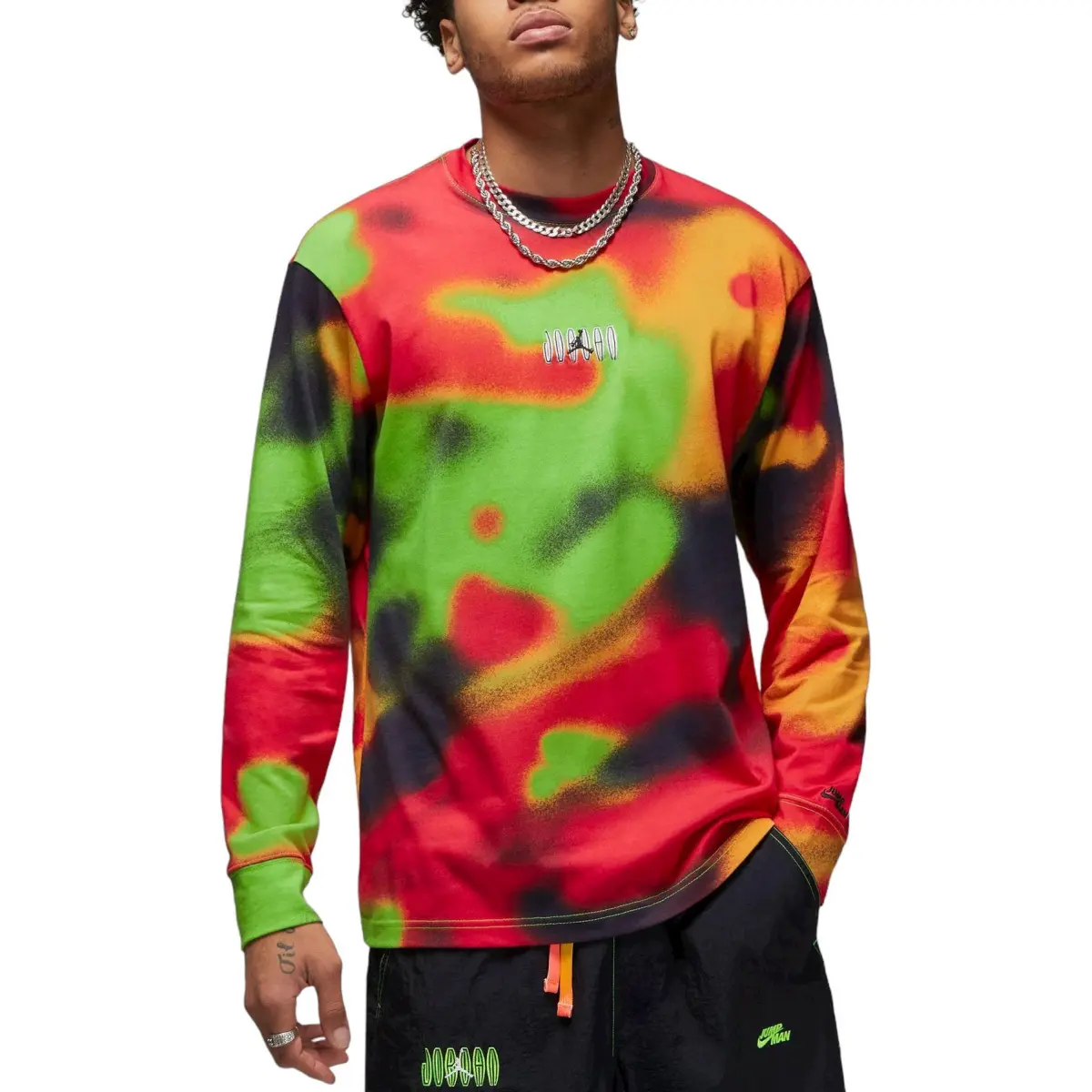 Jordan T-Shirts Men's Multicolor Crew Neck Moderate Straight Fit