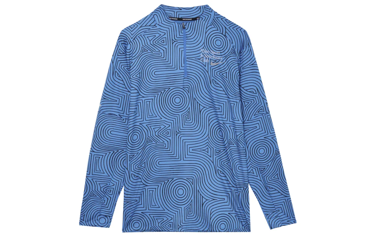 Nike T-Shirts Men's Lake Blue Crew Neck Moderate Straight Fit