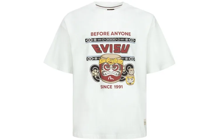 EVISU T Shirts Men's Crew Neck Moderate Straight Fit