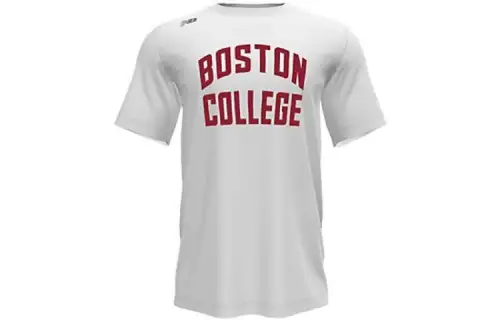 New Balance T Shirts Men's White Crew Neck Moderate Straight Fit