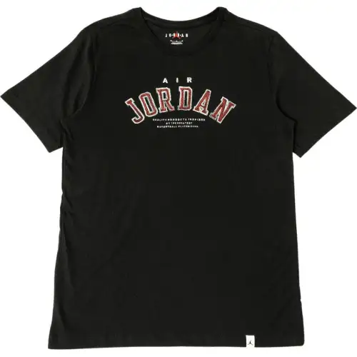 Jordan T Shirts Men's Black Crew Neck Moderate Straight Fit