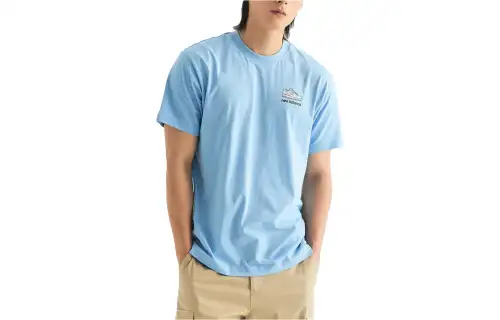 New Balance T Shirts Men's Blue Crew Neck Moderate Other