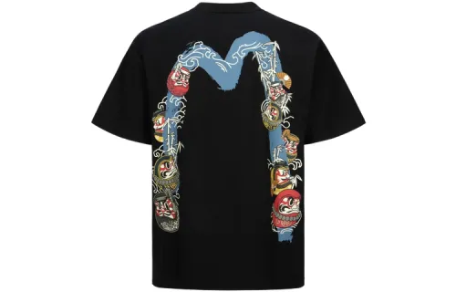EVISU T Shirts Men's Crew Neck Moderate Straight Fit