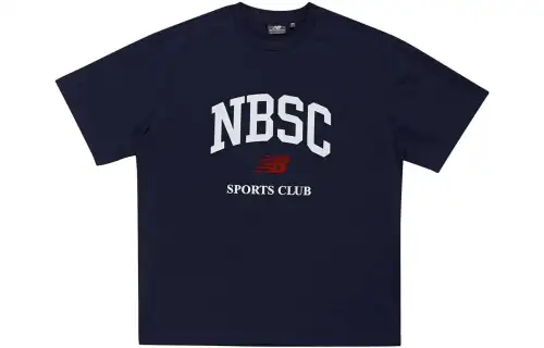 New Balance T Shirts Men's Marine Crew Neck Moderate Straight Fit