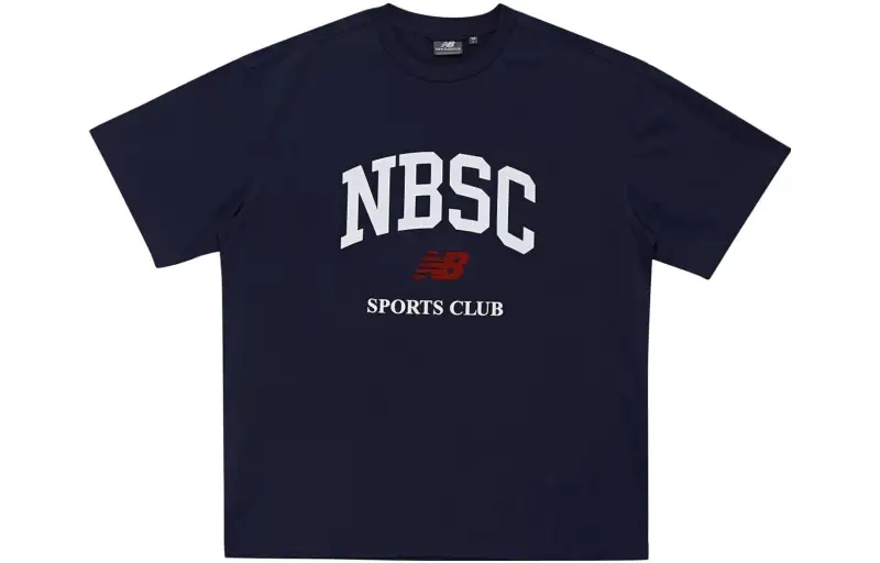 New Balance T Shirts Men's Marine Crew Neck Moderate Straight Fit