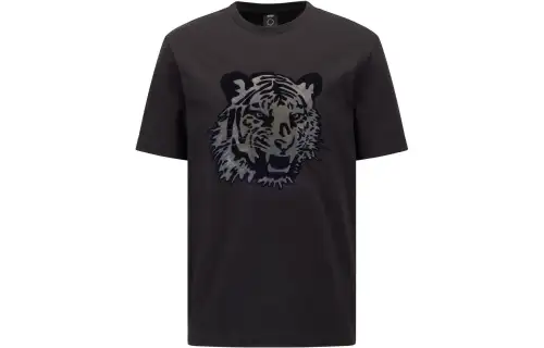 HUGO BOSS T Shirts Men's Black Crew Neck Moderate Straight Fit