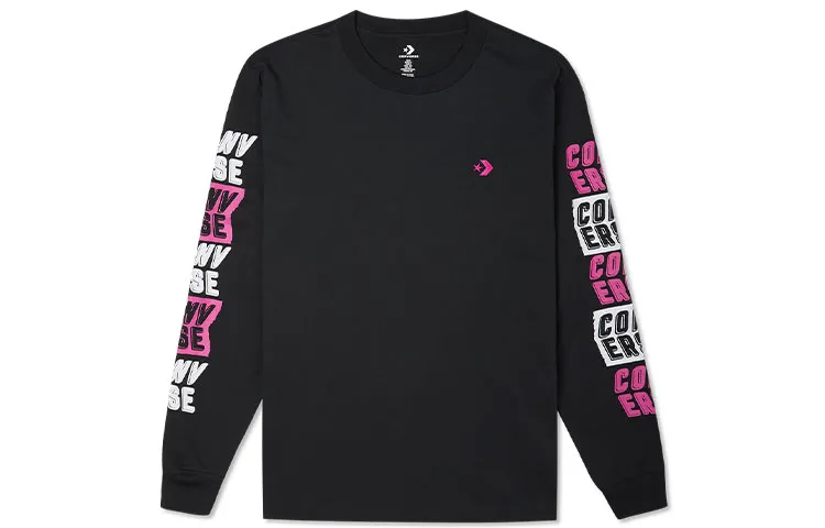 Converse T-Shirts Men's Black Crew Neck Moderate Straight Fit