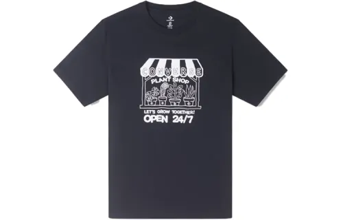 Converse T Shirts Men's Black Crew Neck Moderate Straight Fit