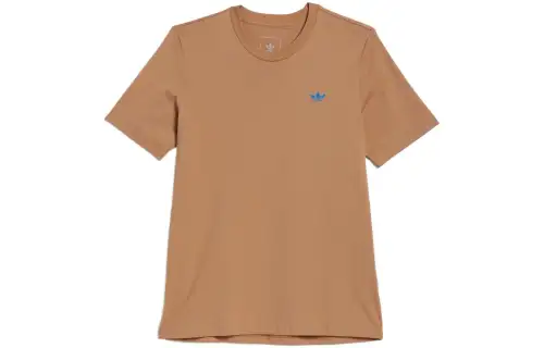 Adidas Originals SKATEBOARDING 4.0 T Shirts Men's Khaki Crew Neck Moderate Straight Fit