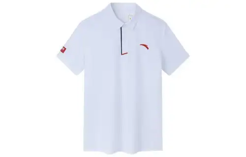 ANTA T Shirts Men's White Polo Collar Moderate Straight Fit