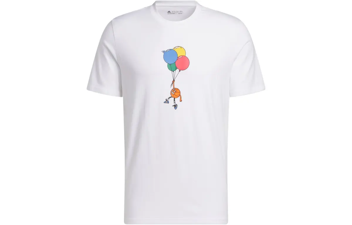 Adidas T-Shirts Men's White Crew Neck Moderate Straight Fit