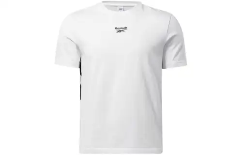 Reebok T Shirts Men's White Crew Neck Moderate Straight Fit