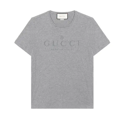 GUCCI T Shirts Men's Gray Crew Neck Moderate Straight Fit