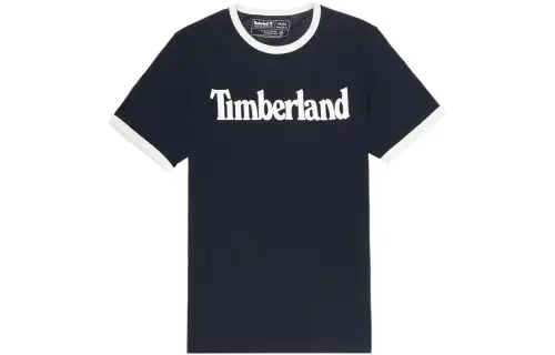 Timberland T Shirts Men's Dark Blue Crew Neck Moderate Straight Fit