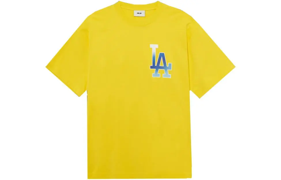 MLB Los Angeles Dodgers T-Shirts Unisex Yellow Crew Neck Moderate