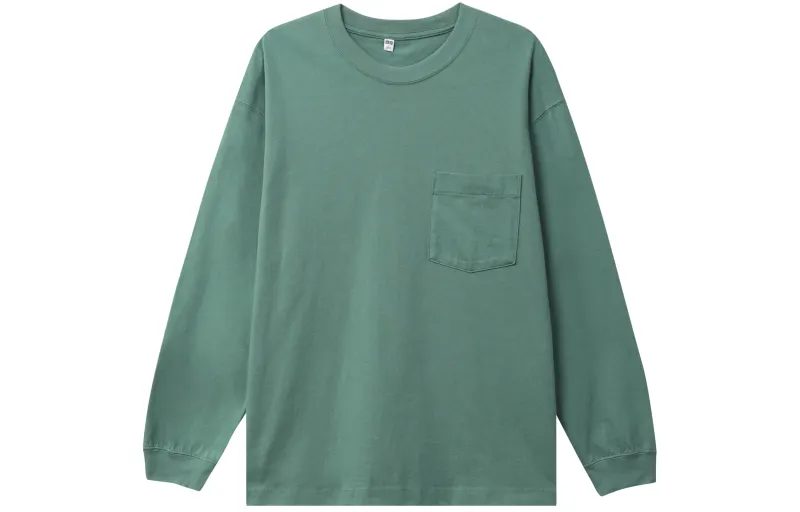 UNIQLO T Shirts Men's Green Crew Neck Moderate Straight Fit