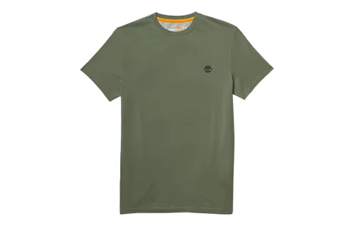 Timberland T Shirts Men's Dark Green Crew Neck Moderate Straight Fit
