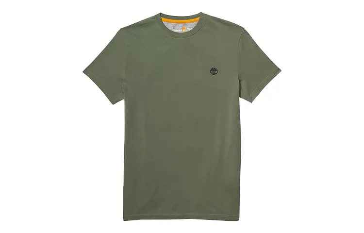 Timberland T Shirts Men's Dark Green Crew Neck Moderate Straight Fit