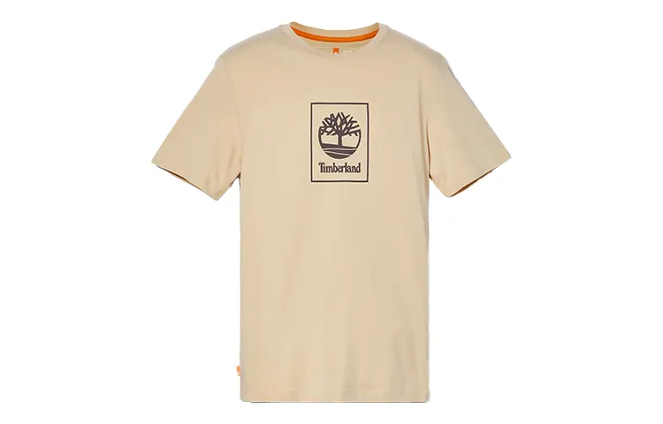 Timberland T Shirts Men's Khaki Crew Neck Moderate Straight Fit