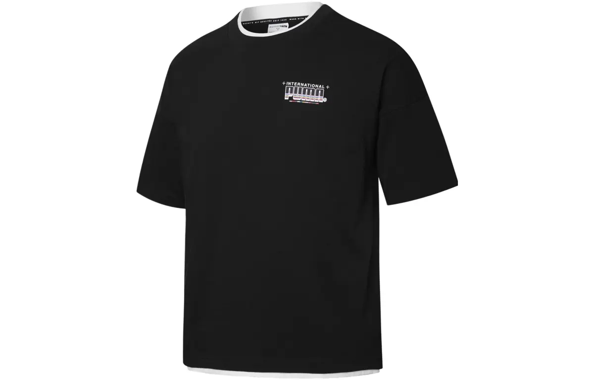 PUMA Set-in Sleeve T-Shirt Unisex Black
