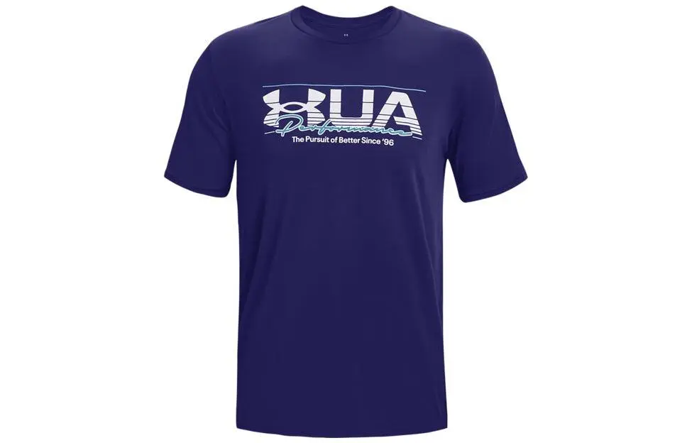 Under Armour T-Shirts Men's Blue Crew Neck Moderate Straight Fit