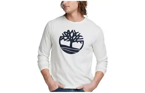 Timberland T Shirts Men's White Crew Neck Moderate Straight Fit