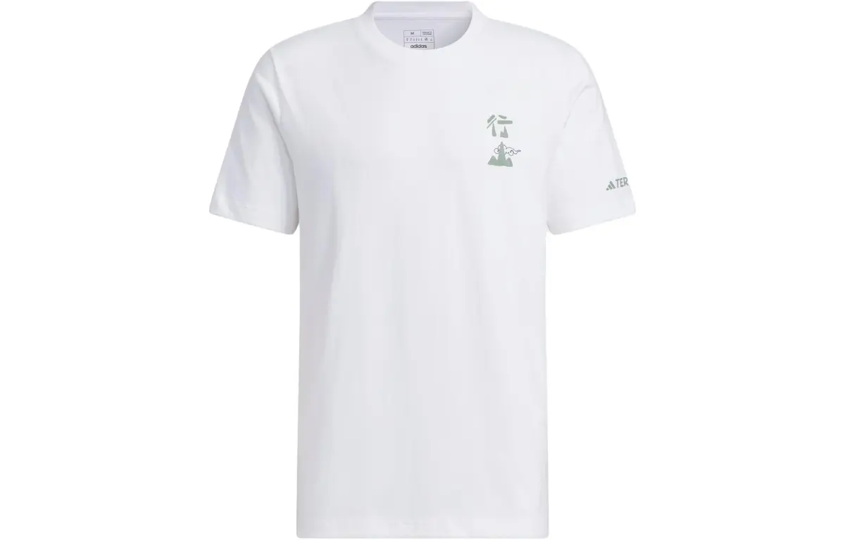 Adidas T-Shirts Men's White Crew Neck Moderate Straight Fit