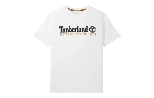 Timberland T Shirts Men's White Crew Neck Moderate Straight Fit