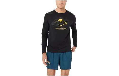 Asics Fujitrail Logo Long Sleeve Top T Shirt Men's Black