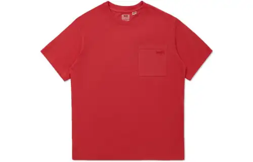 Levis T Shirts Men's Red Crew Neck Moderate Straight Fit